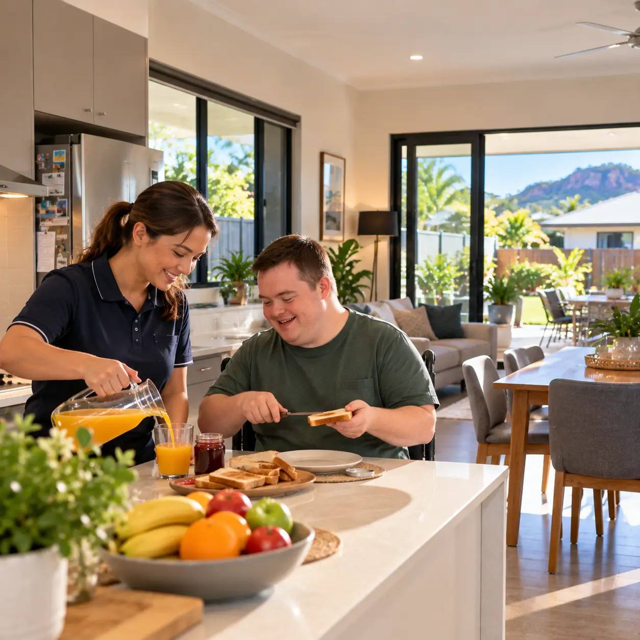 Local scene illustrating disability support services in the community